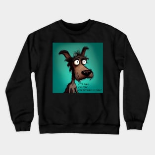 Funny dog cartoon illustration for the dog lover Crewneck Sweatshirt